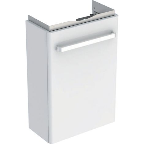 Meuble sous lave-mains 45 cm Geberit Renova Compact 1 porte Blanc brillant - GEBERIT 501.924.01.1 (1/4)