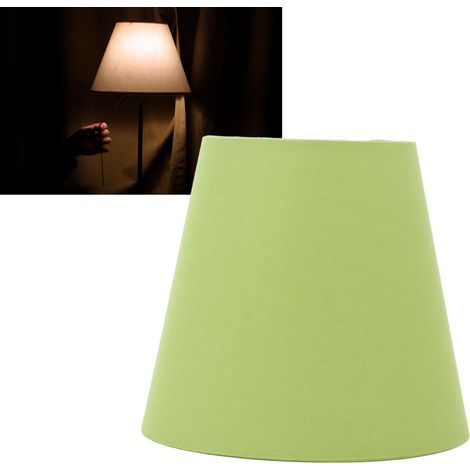 Abat-jour moderne en tissu, abat-jour créatif E14, abat-jour original adapté aux suspensions, appliques murales, lampes de chevet, lampes de table, abat-jour, vert haricot. (1/5)