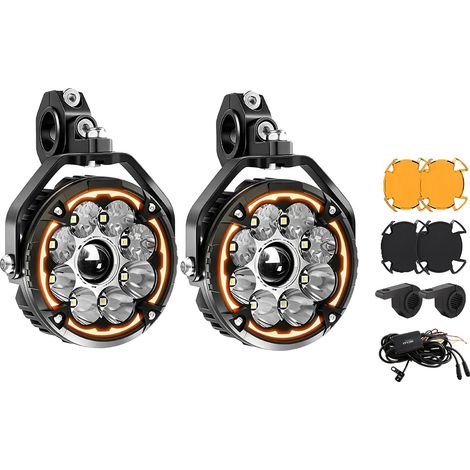 Foco LED para motocicleta, luz alta/baja combinada, diseño impermeable, 2 unidades de luz de 6 pulgadas. (1/2)