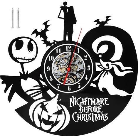 Horloge murale vintage en vinyle avec motif « Love Story Design » (1/3)