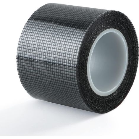 Reparación de ventanas y mosquiteras, cinta adhesiva para mosquiteras, cinta de rejilla de 5 cm x 200 cm (negra) (1/5)