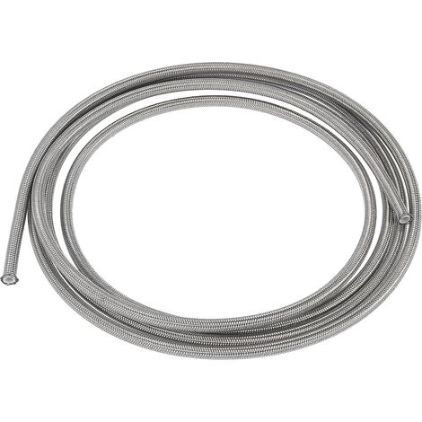 Tuyau Carburant Tressé Argent 1pc Pour Voiture Couleur Argent, Longueur 300cm, Diamètre AN4 1/4", Pression 4000PSI, Usage Pour Gaz, Frein, Refroidisement (1/5)