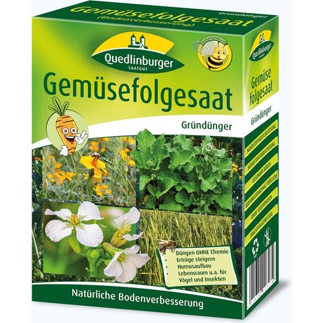 Quedlinburger Gründünger Gemüsefolgesaat Bodenverbesserer für ca. 85 m² 250 g - Faltschachtel (1/2)