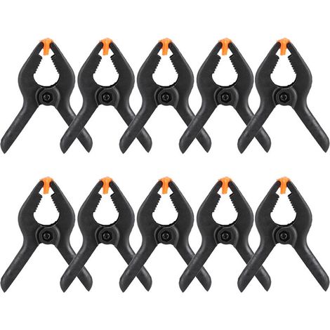 10 pièces 3 pouces A Type noir multifonctionnel pince à ressort en plastique bricolage outil de travail du bois (1/5)