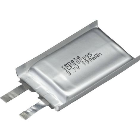 Batteria ricaricabile speciale Prismatica Faston LiPo Renata ICP402035 3.7 V 195 mAh