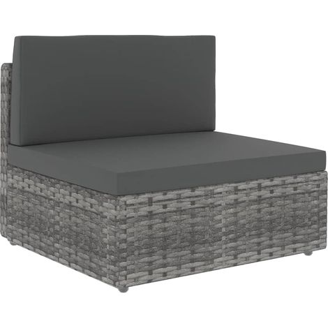 Maison Exclusive - Set Divani da Giardino 5 pz con Cuscini in Polyrattan Grigio