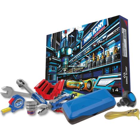 Calendrier de l'avent 29 pièces en titanium doré – Coffret ATOM avec outils de bricolage – Édition limitée pour professionnels – King Tony