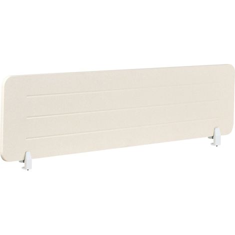 Séparateur de Bureau en PET Acoustique Recouvert de Tissu 160 x 40 cm Beige Clair Ziggy