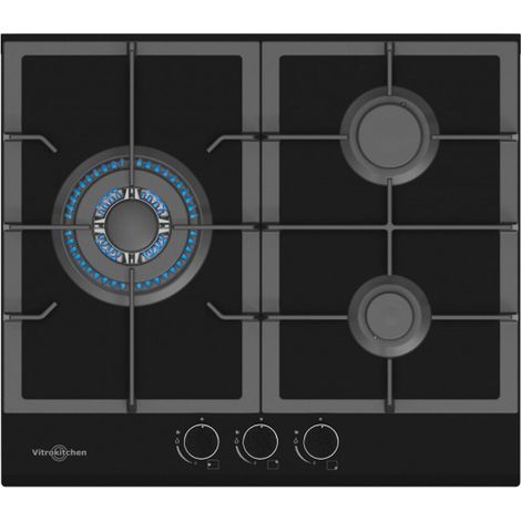 Piano cottura Vitrokitchen cg630nn 3 fuochi vetro temperato (1/2)