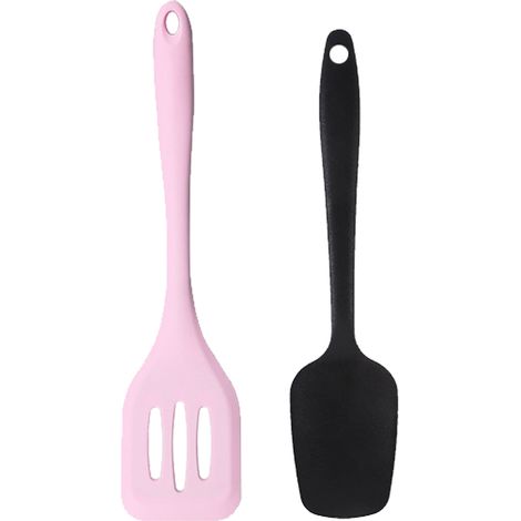 Ensemble Ustensiles Cuisine - Outils Silicone Spatules - Résistant Chaleur Anti-Rayures - Pour Casseroles Et Poêles - Lot De 2 (1/5)