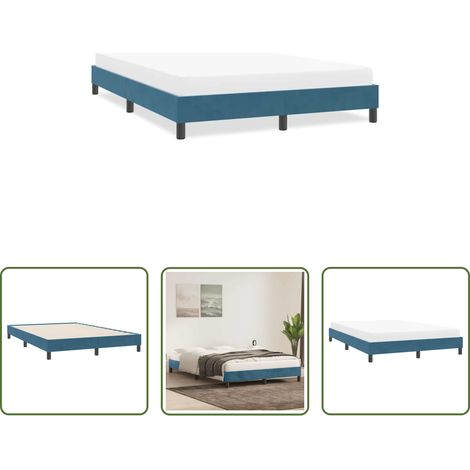 vidaXL Matratze - Bettgestell ohne Matratze Dunkelblau 140x220 cm Samt (1/5)
