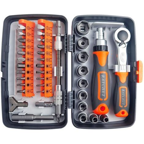 38 en 1 Ensemble Complet D'outils de Réparation de Maisons, Boite à Cliquet Tournevis Multifonction, Coffret Tournevis Cle a Cliquet Coffret (1/5)
