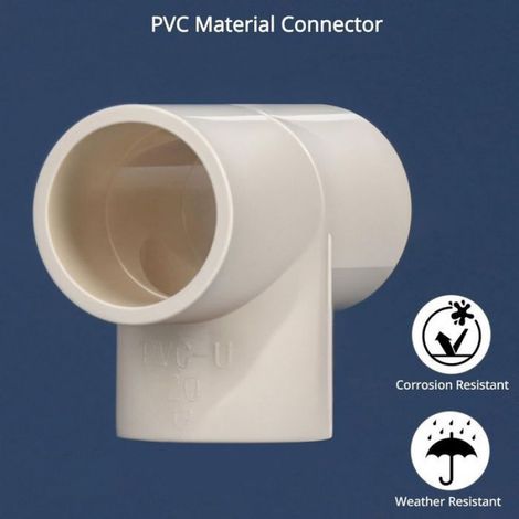 12pcs Raccords en T PVC - Résistant aux chocs Connexion rapide - Serres jardin irrigation - Blanc 20mm (1/4)