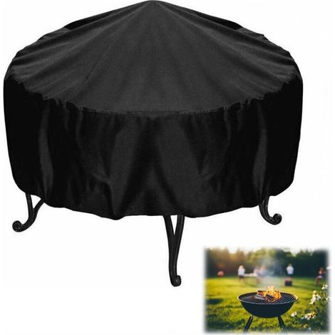 Housse De Protection Pour BraséRos Barbecue ImperméAble Rond, Imperméable Et Coupe-Vent, En Tissu Oxford, Résistante À La Déchirure Et Aux UV, Pour Foyer Extérieur, Housses Pour BraséRos Ø122x46cm (1/4)
