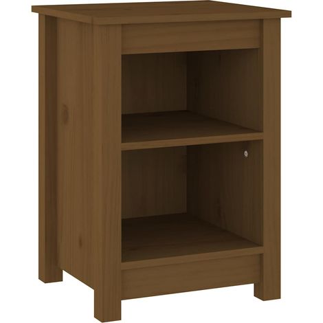 Mesita de noche madera maciza de pino marrón miel 40x35x55 cm vidaXL (1/5)