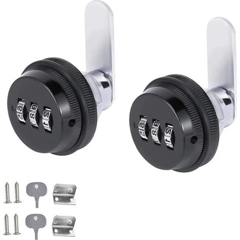 2 serrature a combinazione 62 x 38 mm per pannelli di spessore 15-25 mm, serrature per armadi, serrature per cassetti, serratura a combinazione sicura per cassetti e altro ancora (1/5)
