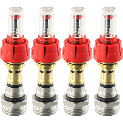 CSPARKV 4 piezas, caudalímetro para colector de calefacción por suelo radiante, controlador de caudal DN25, caudales de 0 a 5 l/min