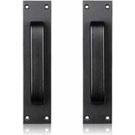 Poignée de Porte de Grange, Poignée de Porte en Acier au Carbone Solide Noir de 200 mm de Long, Poignées de Porte Coulissante pour Placard de Cuisine (1/5)