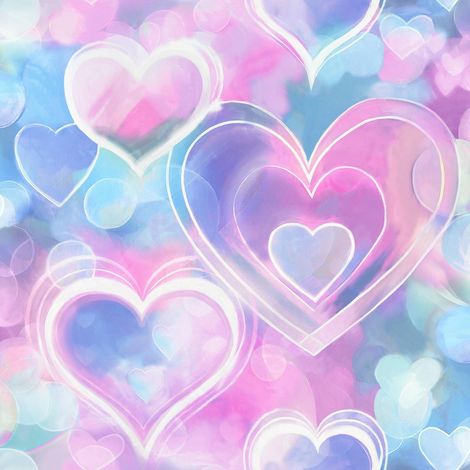 Holden Decor Neon Hearts Pink Blue Wallpaper Children's Room Trendy Feature Wall (1/4)