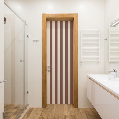 Sticker porte, rayures Chocolat, bande, 204 cm X 73 cm (1/5)