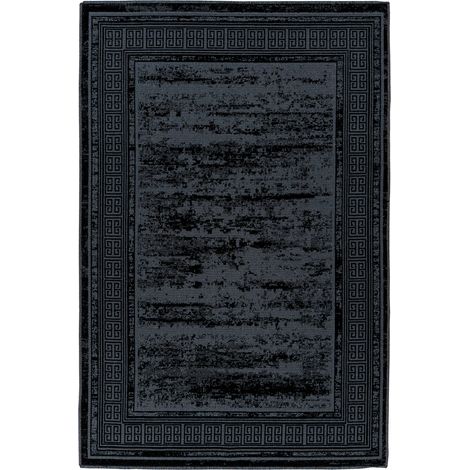 Tapis noir relief 3d style vintage intérieur - 150 x 80 cm (1/4)