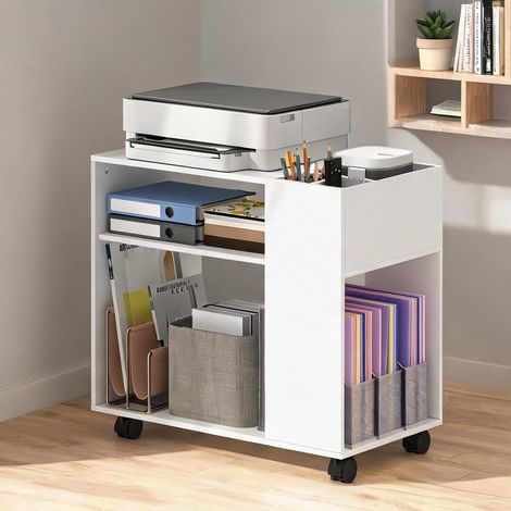 Meuble de rangement de bureau bianco 70 x 36 x 60 cm (1/5)