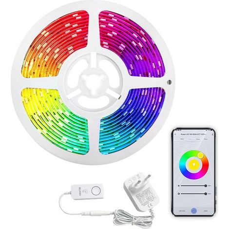 Ruban LED Connecté WiFi RGBW 12V IP44 90LED/m - 5 m - SILUMEN (1/4)