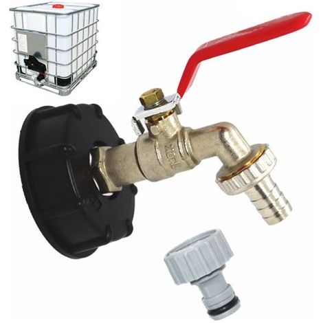 Tank Tap 1000L S60X6 IBC Tap Connector with 1/2" Hose Connector, Drain Tank Adapter, for Garden Tap, for Tank Adapter (1 Piece) (1/5)