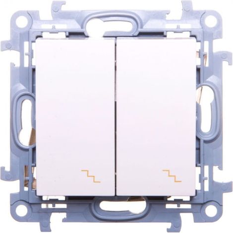 Simon 10 Interruttore doppio per scale con retroilluminazione a LED 10AX bianco CW6/2L.01/11