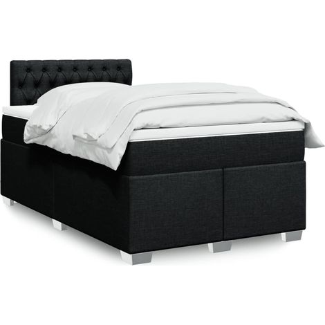 Boxspringbett mit Matratze Schwarz 120x200 cm Stoff