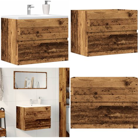 vidaXL Badschrank Altholz-Optik 60x38,5x45 cm Holzwerkstoff (1/5)
