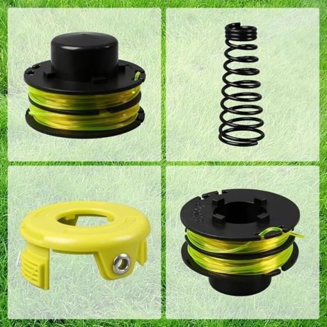 Bobine De Fil - 1 2 Mm X 10 M - Pour Tondeuse A Gazon Sans Fil - Compatible Ryobi RLT3025F S RLT3525S - 4 Unites (1/4)