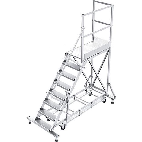 Piattaforma con ruote 10 gradini - Altezza massima di lavoro 4.00m - PTF110D-KRE