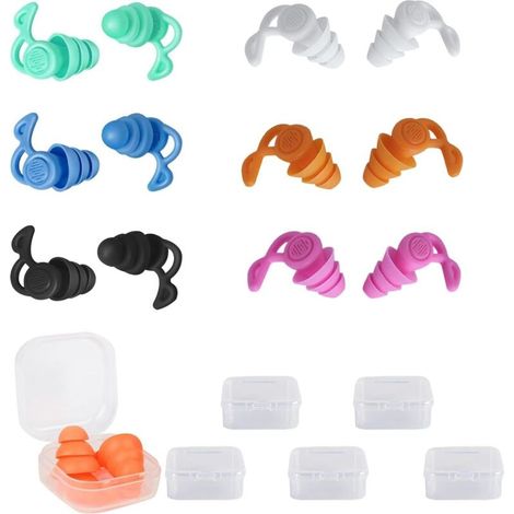 6 Pairs Swimming Pool Earplug, Wasserdichte Wiederverwendbare Weich Silikon OhrstöPsel, Ohrschutz FüR Ideal Zum Surfen, Dusche,Tauchen, And Anderen (1/4)
