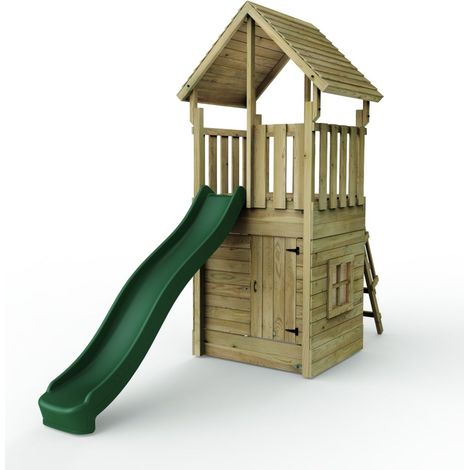 Wooden Climbing Frame with Play Tower, Secret Den and Slide (1/5)