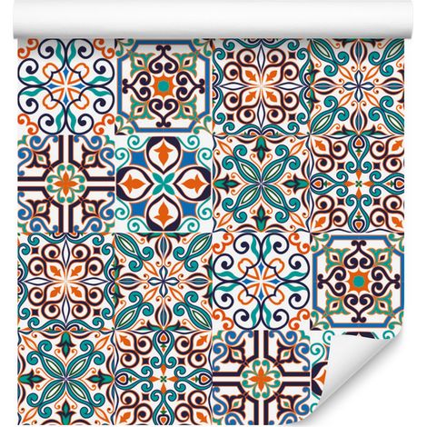 Papier peint à motif mosaïque et imitation carrelage pour salon et chambre 50x1000 cm (1/5)
