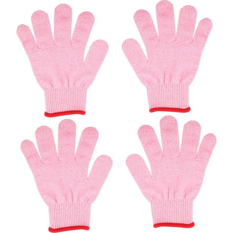 2 Paires Gants de Travail Niveau Coupure Double Protection Renforcée pour Jardinage Au Crabe et Travaux Scolaires Rose S (1/5)