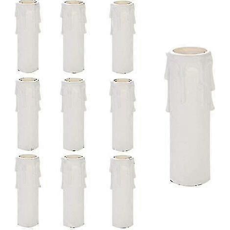 Bougies en plastique pour lustre, lot de 10 bougies en forme de larme pour lustre, tubes pour bougies de lustre, bougies en forme de larme (1/5)