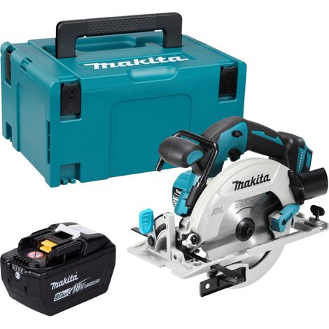Scie circulaire sans fil Makita DHS 680 Z 18 V 165 mm sans balais + 1 batterie 9,0 Ah + Makpac - sans chargeur (1/5)