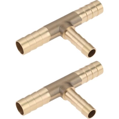 2 Raccords Cannelés en Laiton en T de 8 Mm 6 Mm Et 8 Mm pour Connecter Facilement Les Conduites d'air d'eau de Carburant de Fioul (1/5)