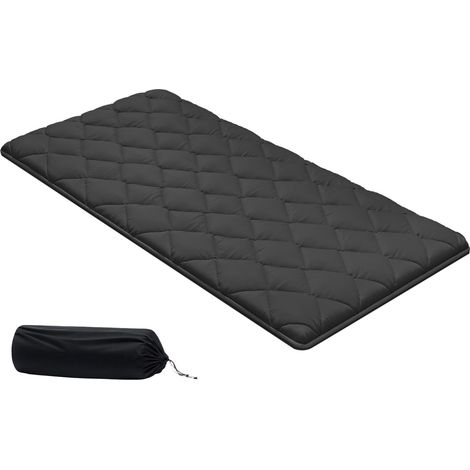 Tatami Japonais Pliable 2032x991 mm, Matelas Sol avec Sac de Rangement, 9 Couches, Couchage Dormeur Yoga Méditation, Noir (1/5)