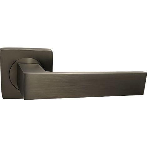 Maniglia per porte su rose quadrate in alluminio " ELODIE " Colore bronzo Senza rosette di funzione