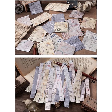 30 autocollants en papier vintage japonais, pour journal photo, fournitures décoratives, accessoires de bricolage, papiers d'expédition (1/5)