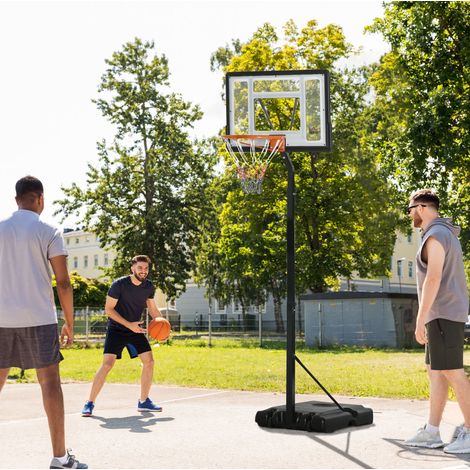 Panier de basket réglable 260-310 cm avec roues, noir HAVRYA (1/5)