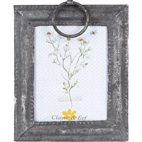 Cadre photo rectangulaire en fer gris style industriel pour photo 20x16 cm 23x5x28 cm - PANGIVO (1/4)