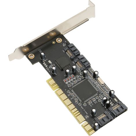 Cartes PCI vers 4 ports SATA, 4 canaux série ATA indépendants, débit 1,5 Gbit/s, contrôleur SATA PCI pour ordinateur de bureau HDD SSD (1/5)