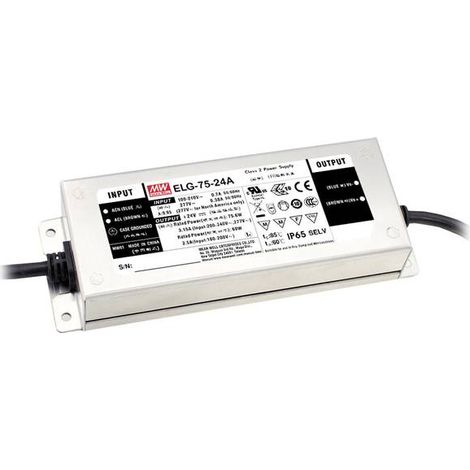 MEAN WELL ELG-75-48AB-3Y Driver per LED Tensione costante 76.8 W 800 mA - 1.6 A 43.2 - 52.8 V/DC Funzione dimmer 3 in 1
