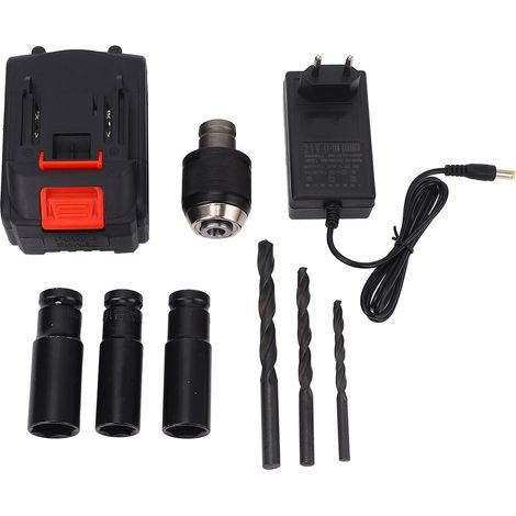 Clé à chocs électrique 500 Nm haute torsion 1400-2500rpm – Sans balai pistolet avec 3 douilles forets queue ronde EU batterie unique (1/3)
