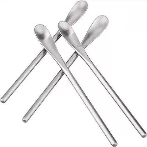 Cuillère À Café En Acier Inoxydable - 13 cm - Noir - Pour Café Thé Cocktails - Lot De 4 (1/5)