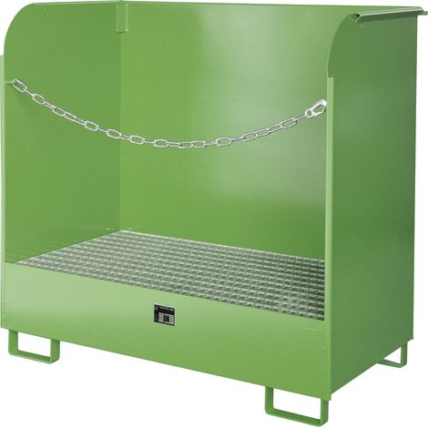 Bauer Gefahrstoff-Depot GD-A für Innenbereich mit Spritzschutzwand, Resedagrün